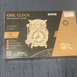Owl Clock Mechanical Gears Puzzle - Brown